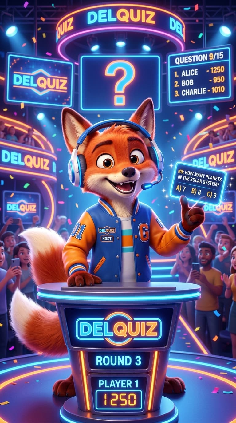 Delky le Renard — Mascotte DelQuiz